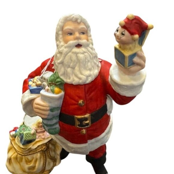 Lenox 1990 Santa Claus Porcelain Figurine With Toy Bag & Gift Details - Picture 2 of 6